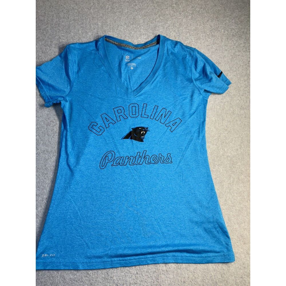 Nike Carolina‎ Panthers Shirt Womens Medium Blue NFL Football Dri Fit Tee